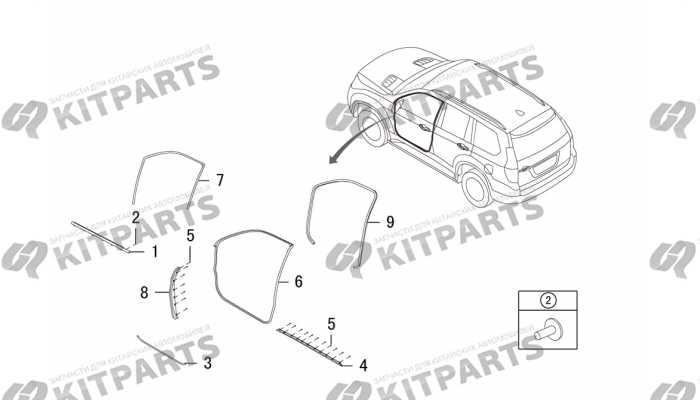 Уплотнители передних дверей Haval H9